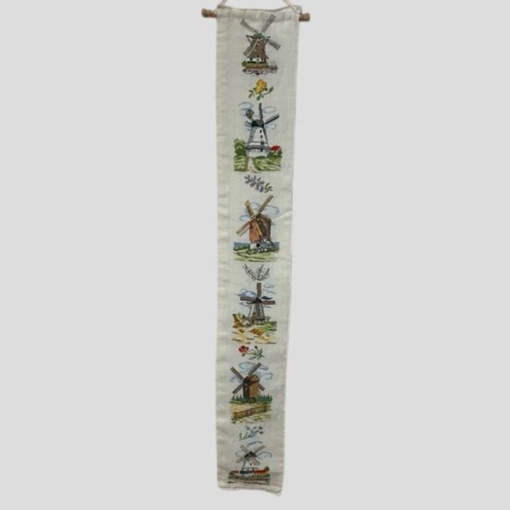 Cross Stitch Lighthouses Banner Tapestry